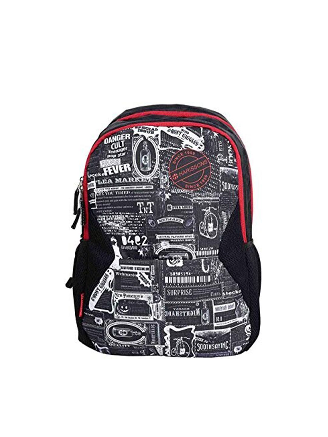 Harissons Unisex Black & White Typography Printed Backpack Price in India