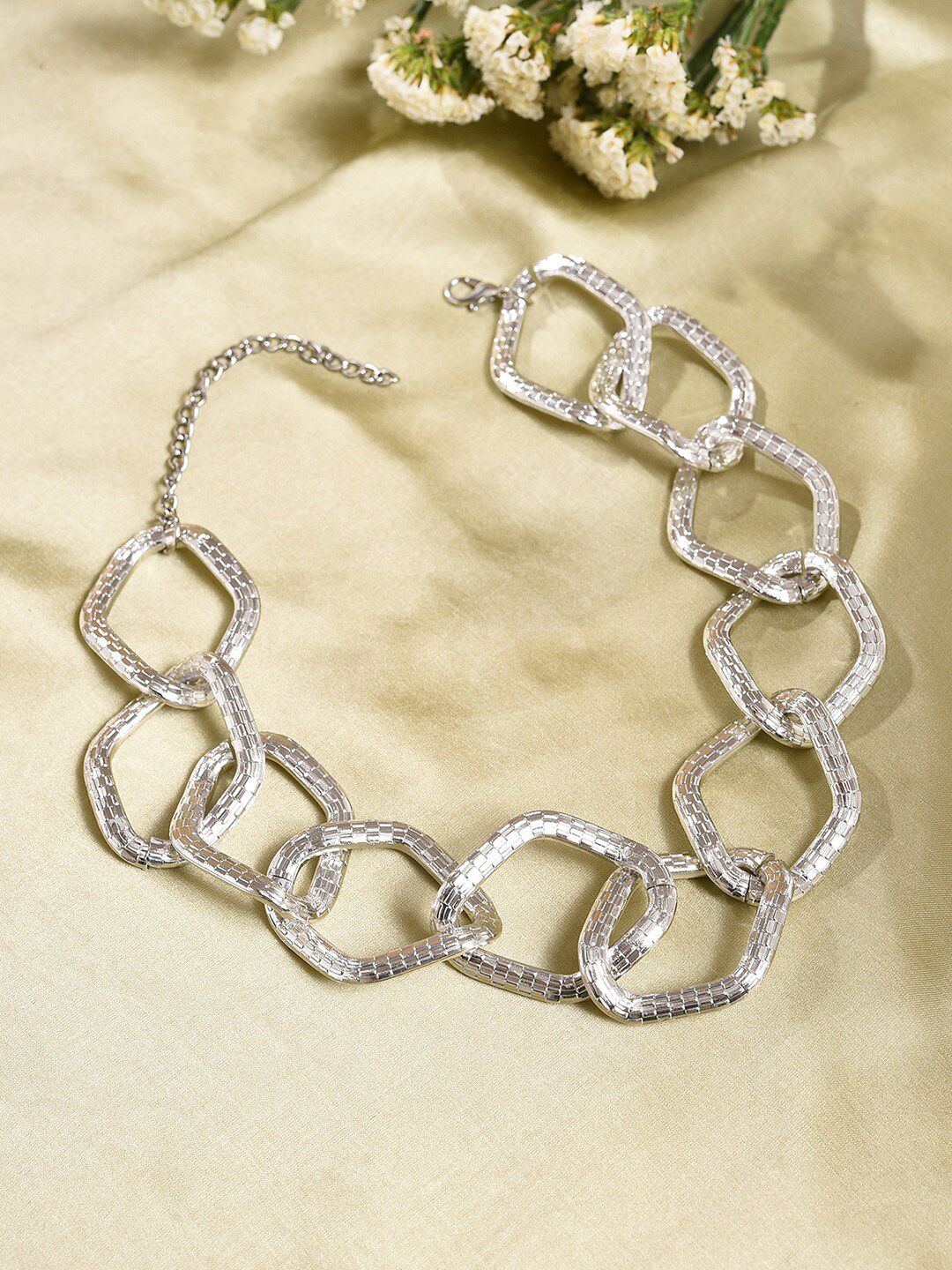 SOHI Silver-Toned Silver-Plated Chain Price in India