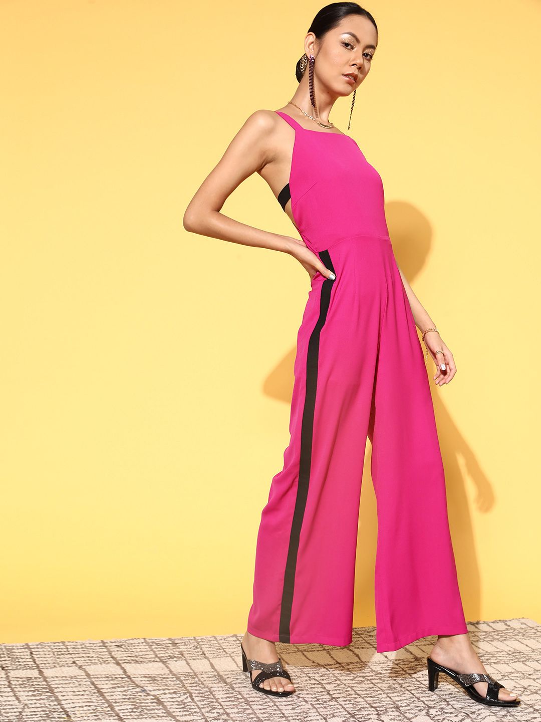 SASSAFRAS Women Bright Fuchsia Solid Joyful Jumpsuit Price in India