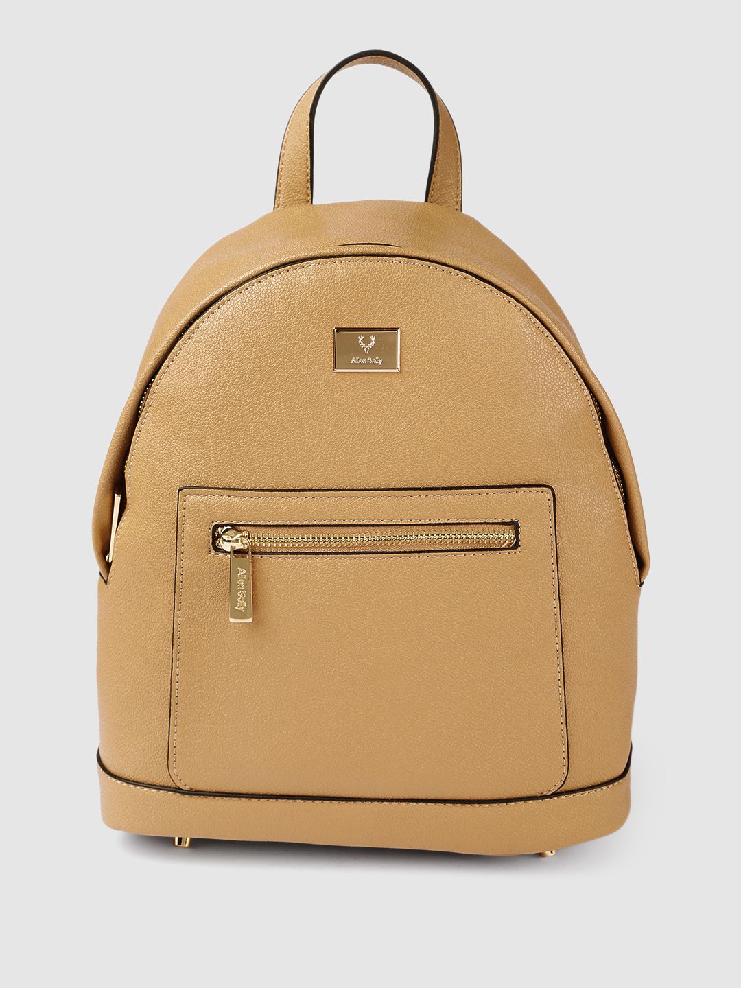 Allen Solly Women Tan Brown Solid Backpack Price in India