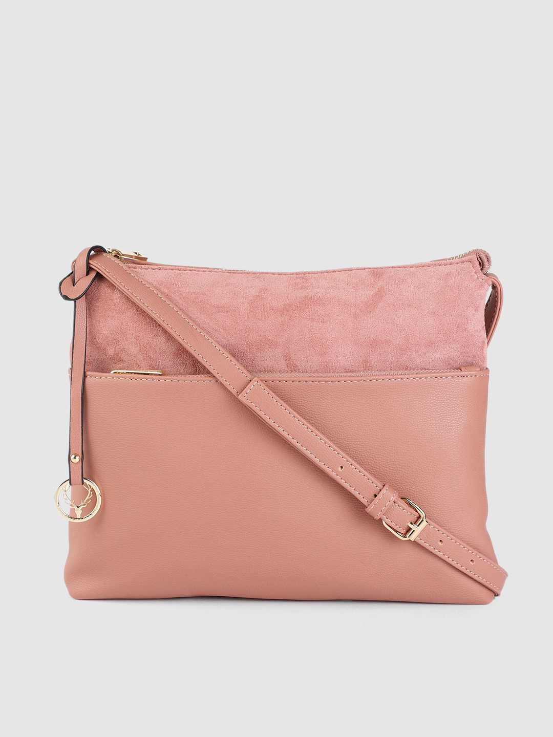 Allen Solly Women  Rose Textured PU Structured Sling Bag Price in India