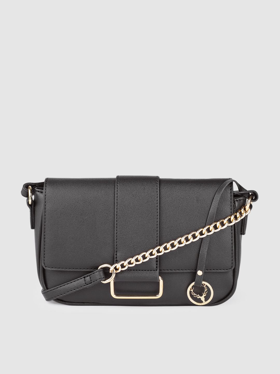 Allen Solly Black PU Structured Sling Bag Price in India
