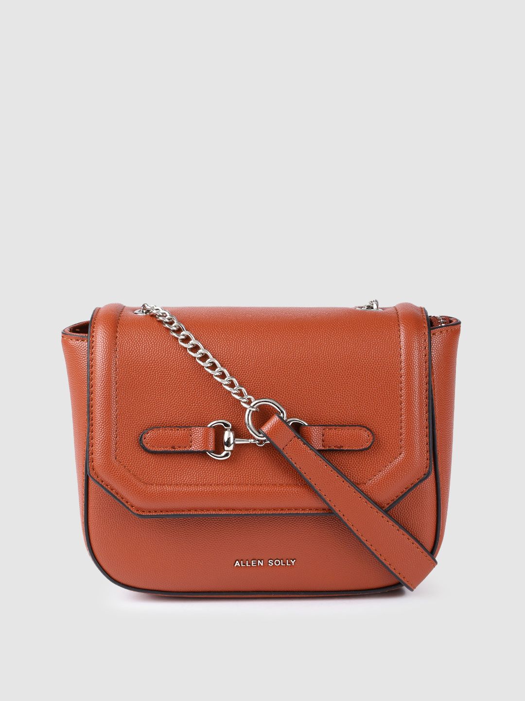 Allen Solly Red Textured Structured Sling Bag Price in India