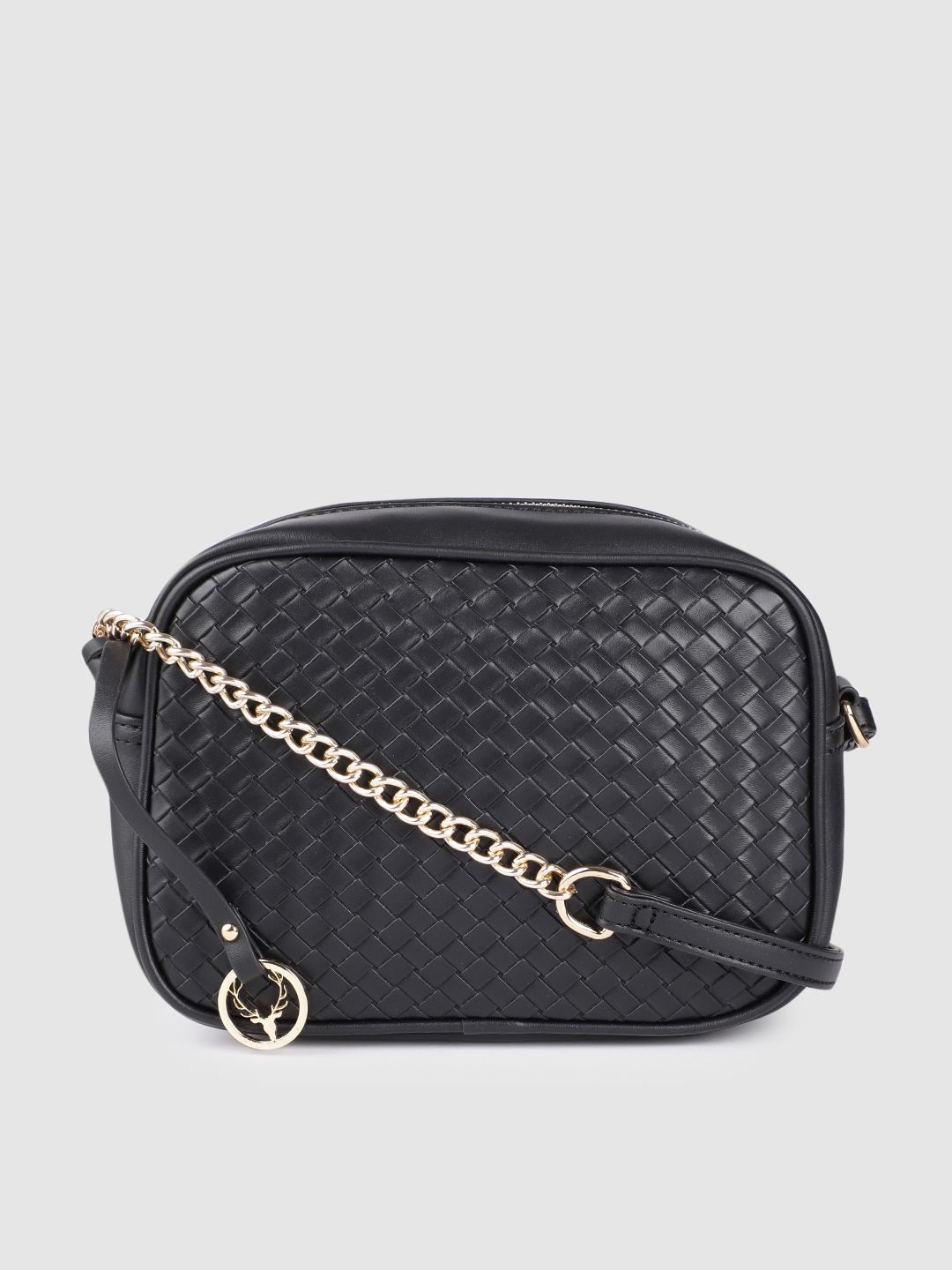 Allen Solly Black PU Structured Sling Bag Price in India