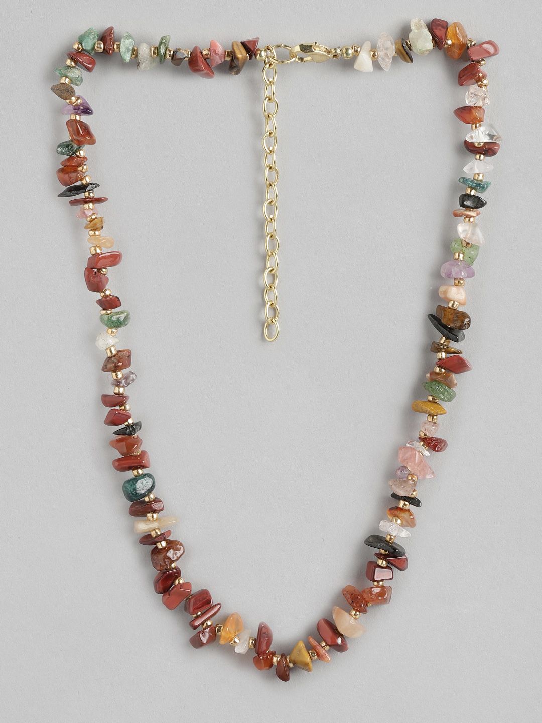 RICHEERA Brown & White  Artificial Stones Necklace Price in India