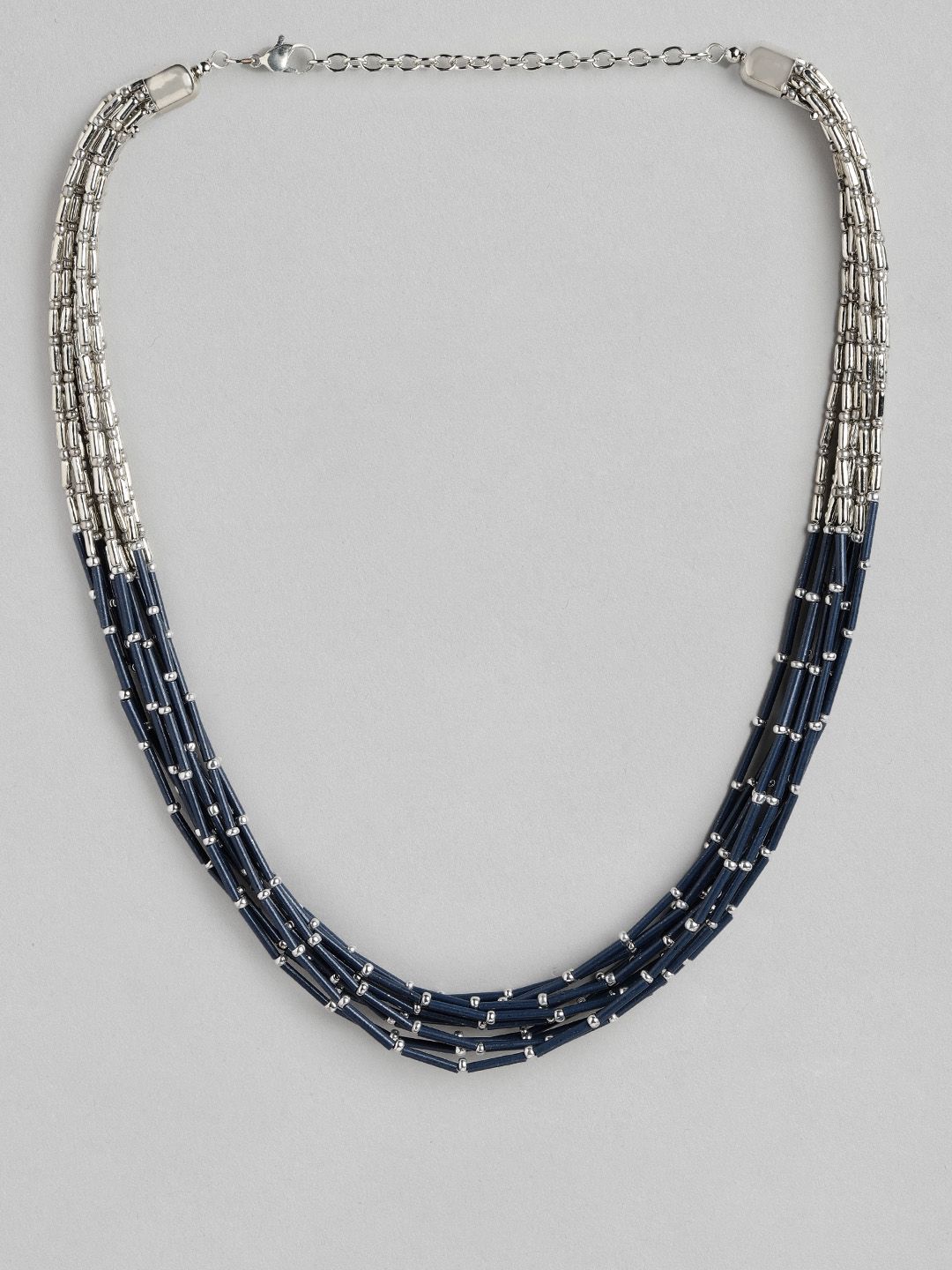 RICHEERA Women Blue & White Beaded Necklace Price in India