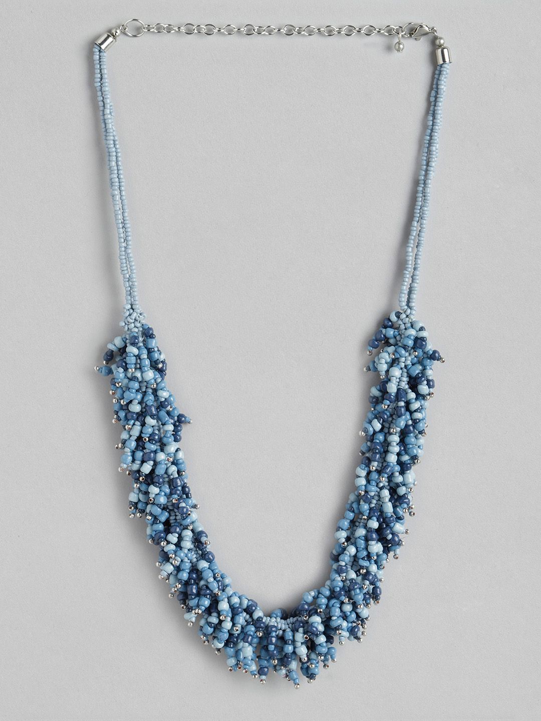 RICHEERA Blue Beaded Necklace Price in India