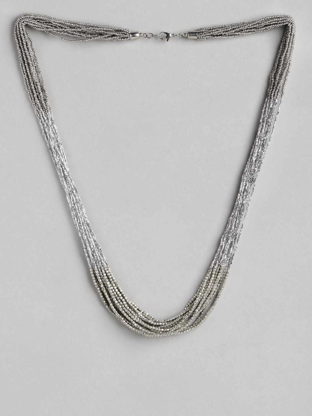 RICHEERA Silver-Toned Layered Necklace Price in India