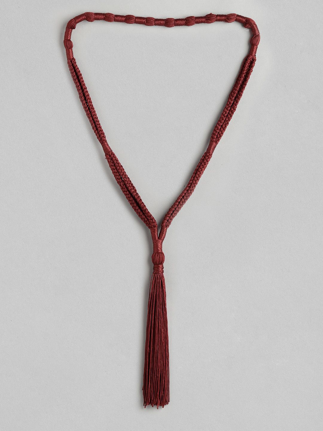 RICHEERA Burgundy Tasselled Necklace Price in India