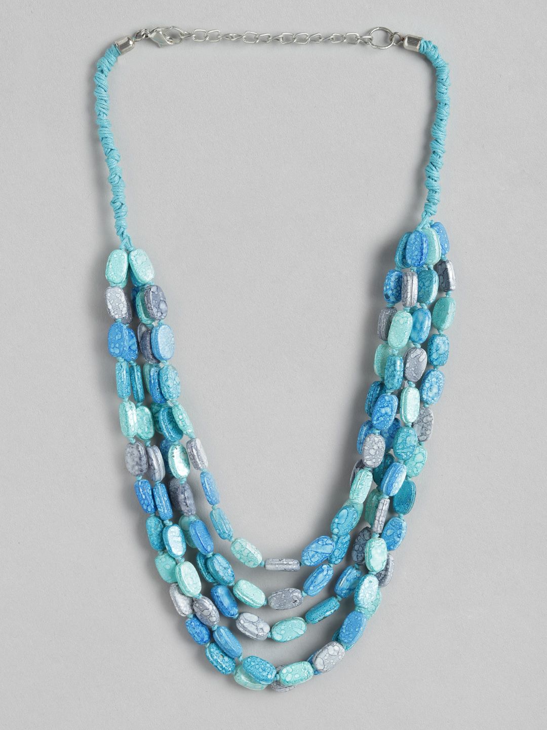 RICHEERA Blue  Artificial Beads Layered Necklace Price in India