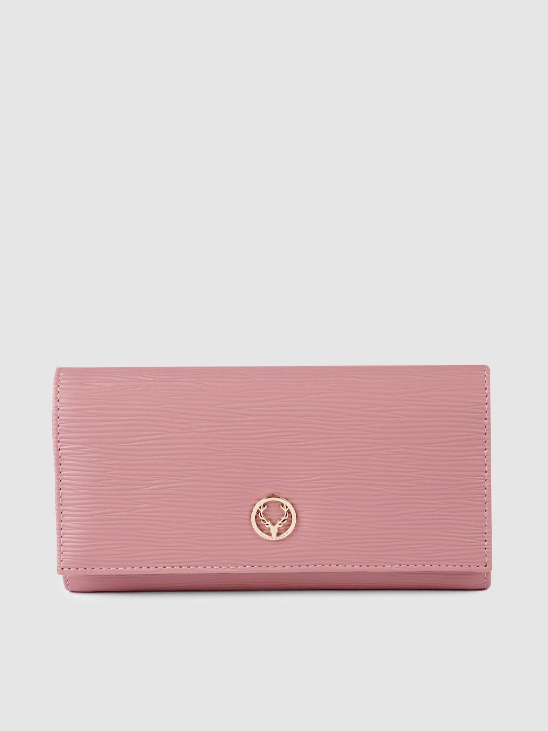 Allen Solly Women Pink Textured Three Fold Wallet Price in India