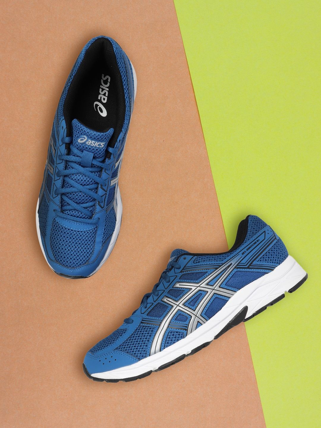 ASICS Men Blue & Grey Woven Design Gel-Contend B+ Running Shoes