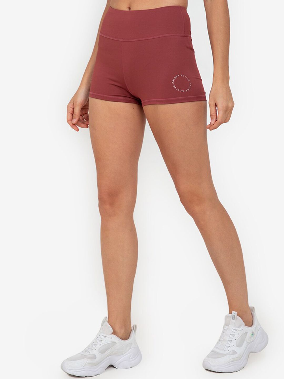 ZALORA ACTIVE Women Red High-Rise Yoga Sports Shorts Price in India