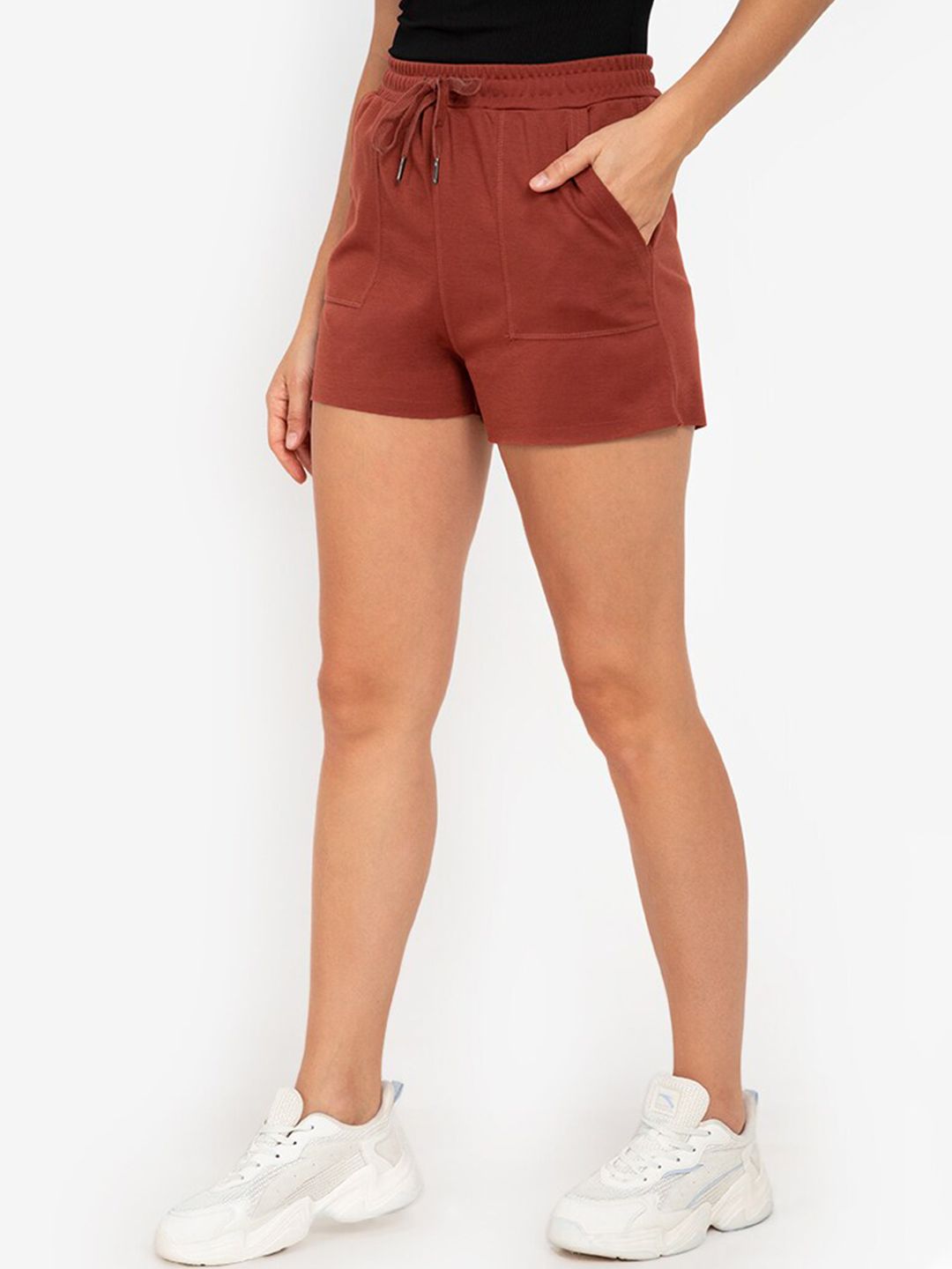 ZALORA ACTIVE Women Brown High-Rise Sports Shorts Price in India