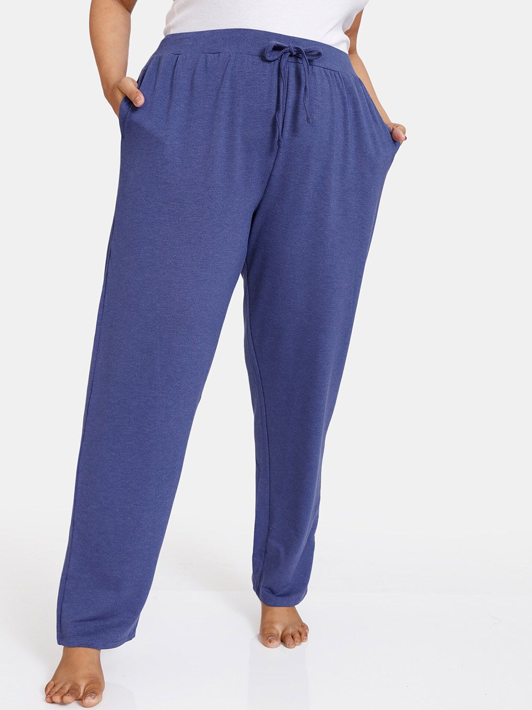 Zivame Women Blue Solid Lounge Pants Price in India