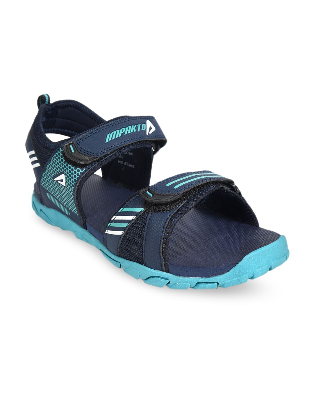 IMPAKTO Men Blue & Green Printed Sports Sandals