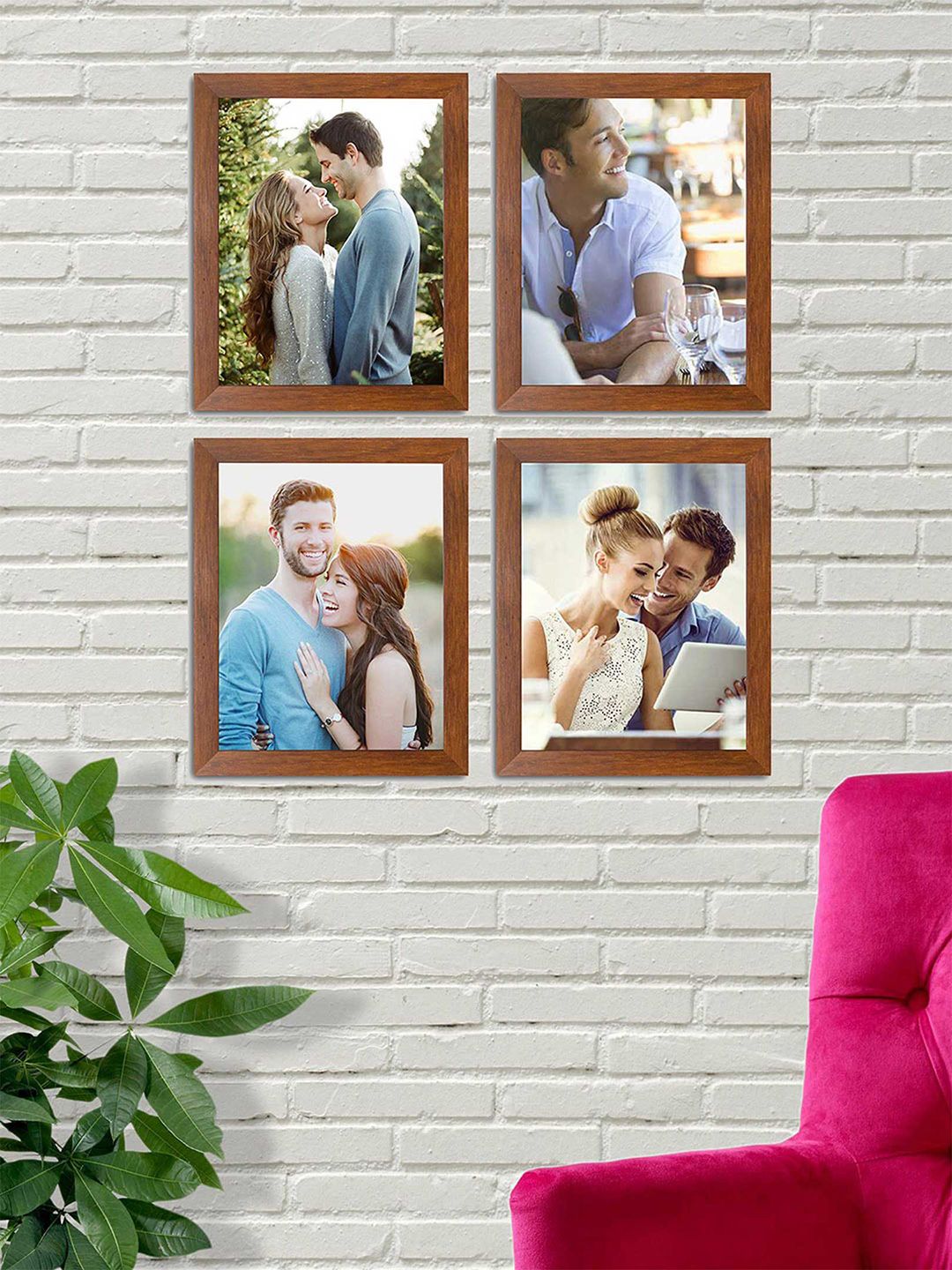 Art Street Set of 4 Brown Wall Photo Frames Price in India