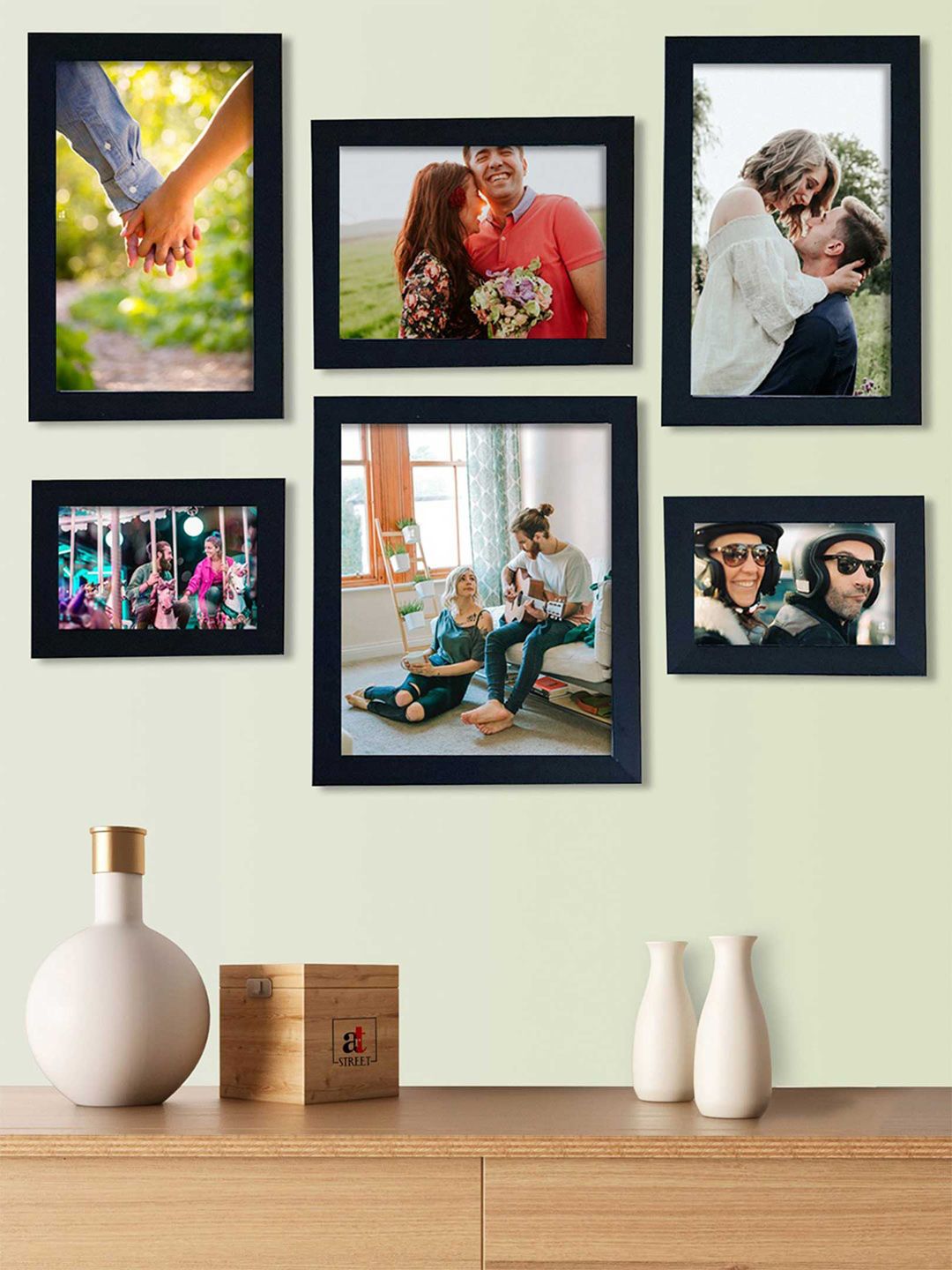 Art Street Set Of 6 Black Solid Photo Frames Price in India