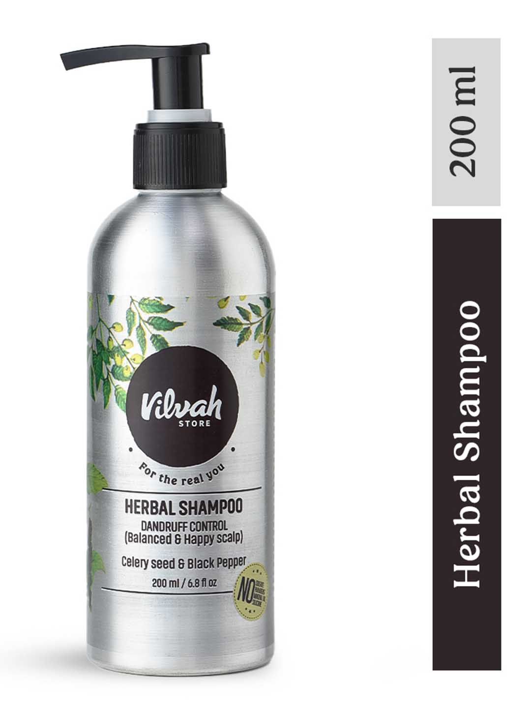Vilvah Store Dandruff Control Herbal Shampoo for Healthy Scalp & Hairfall Control - 200 ml