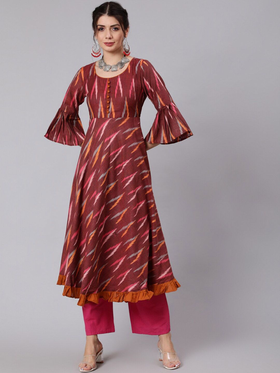 Awadhi Maroon Maxi Dress Price in India