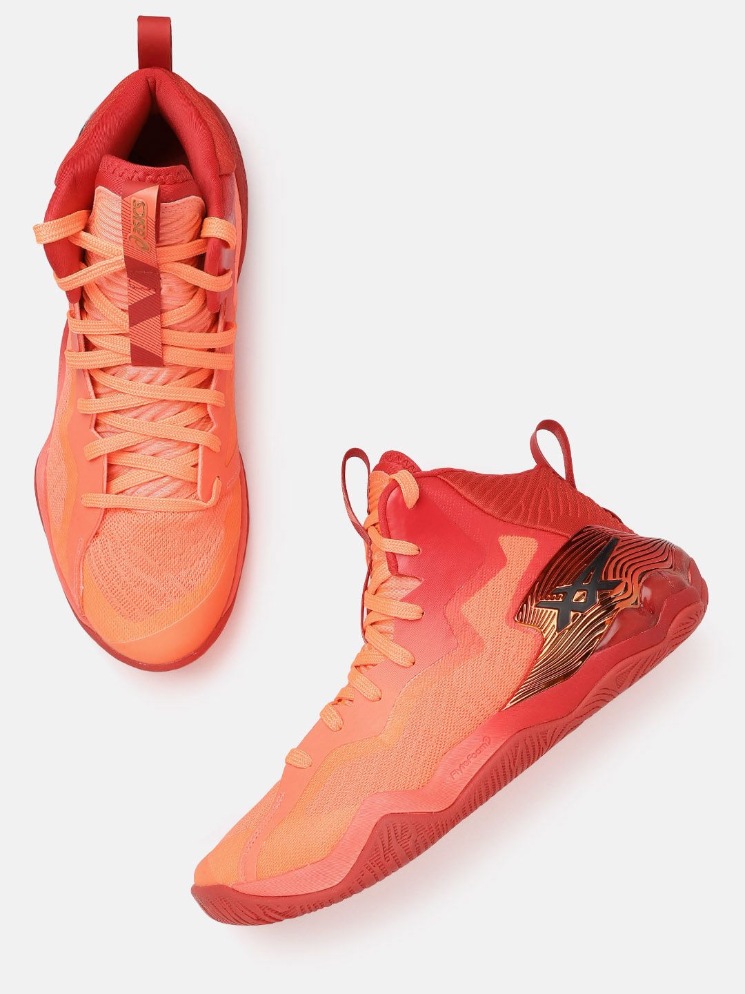 Buy ASICS Men Orange & Red Woven Design Ombre Nova Surge Tokyo