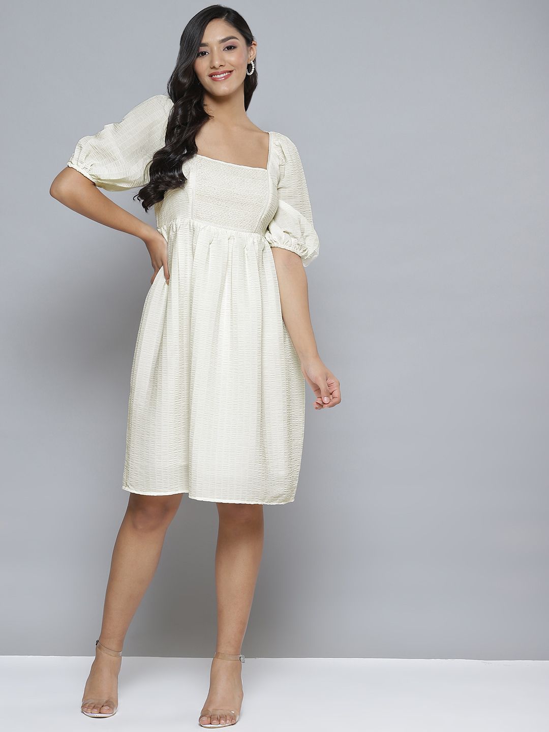 Femella Off White Chiffon Dress Price in India