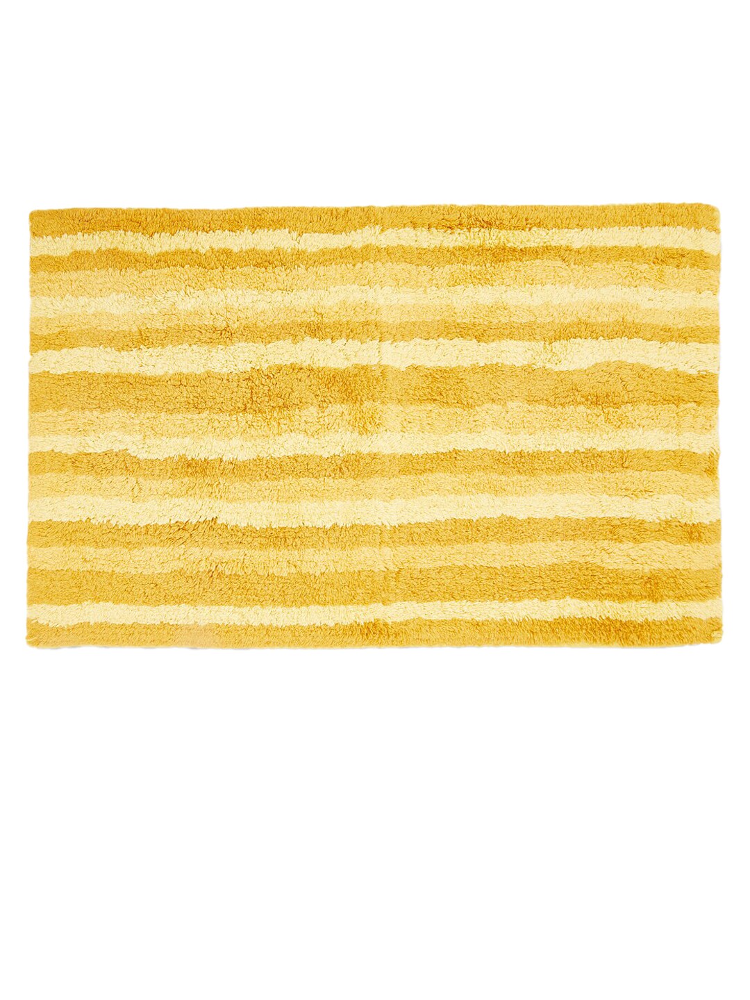 Living scapes by Pantaloons Mustard Stripped 1600 GSM Bath Rugs Price in India