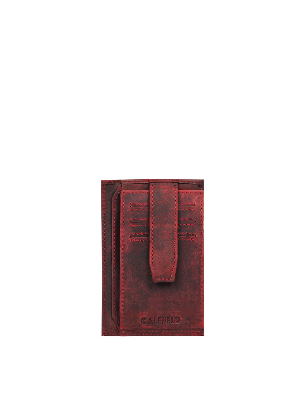 CALFNERO Unisex Red Leather Card Holder Price in India