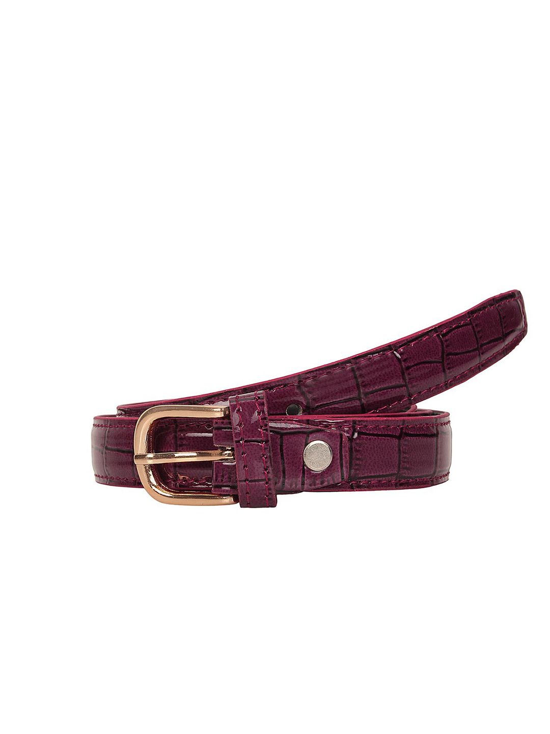 SIDEWOK Women Burgundy Animal Printed Belt Price in India