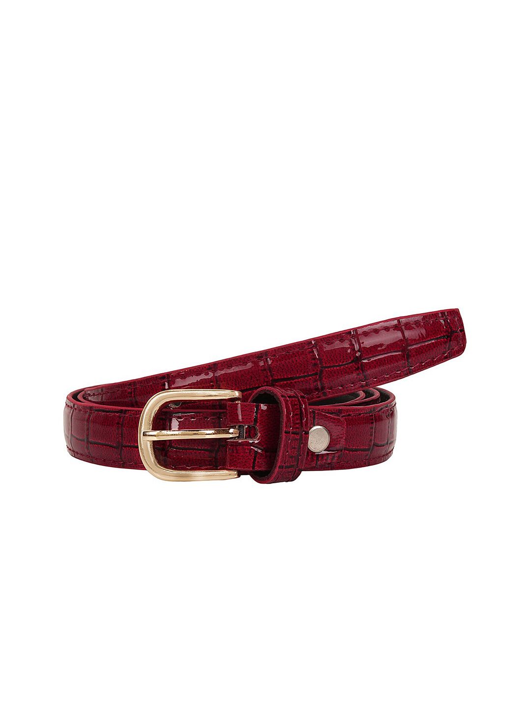 SIDEWOK Women Red Textured Belt Price in India