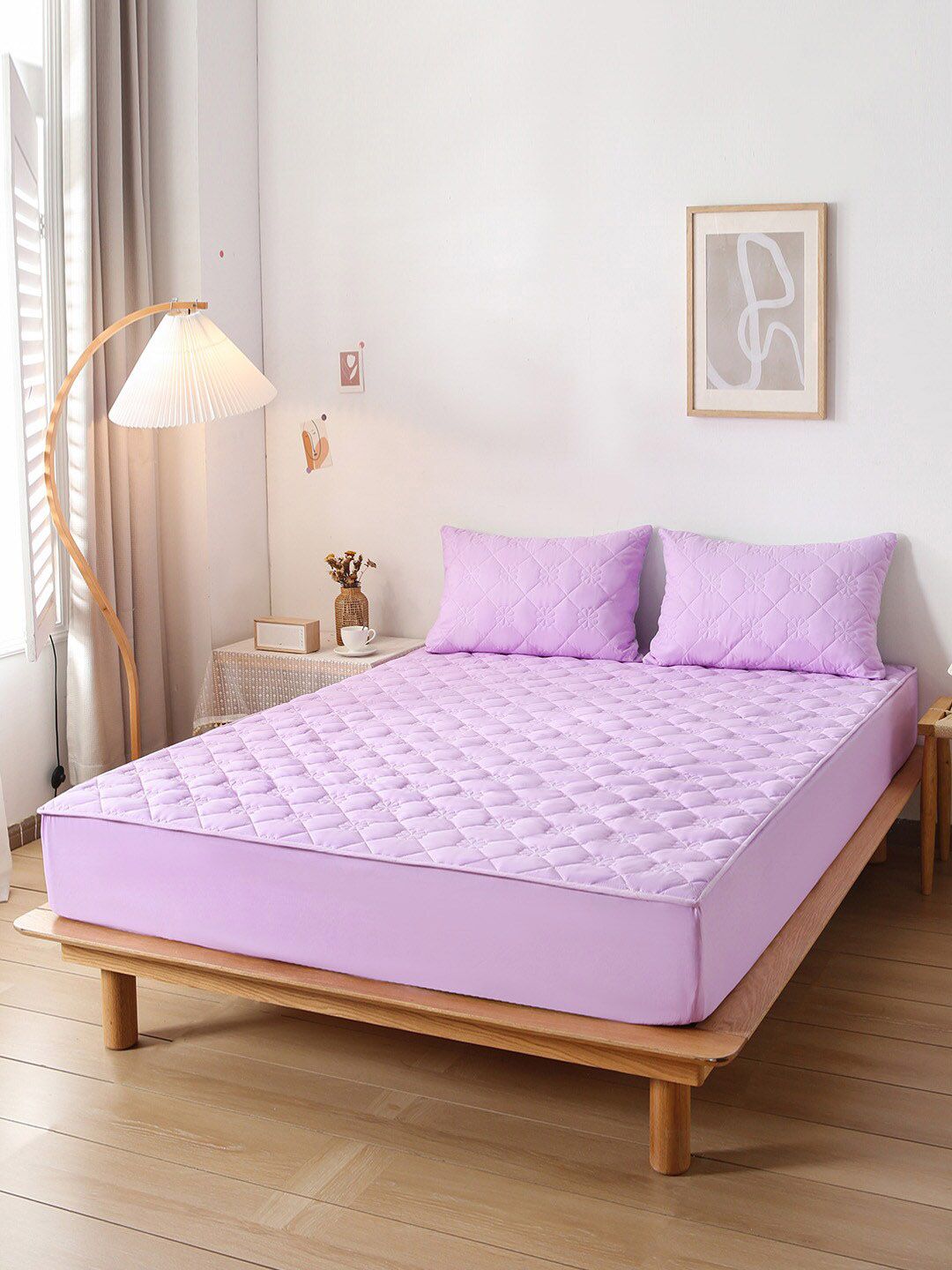 JC Collection Purple Double Super King Bed Cover Price in India