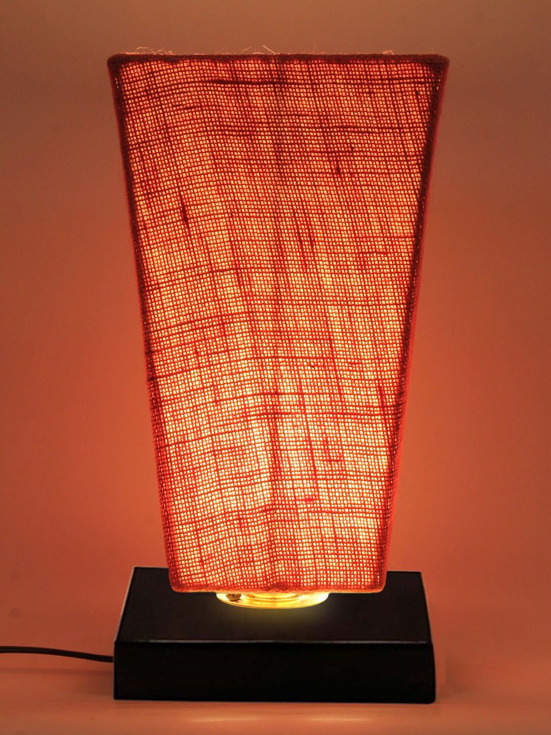 Devansh Pink Solid Jute Shade Table Lamp Price in India