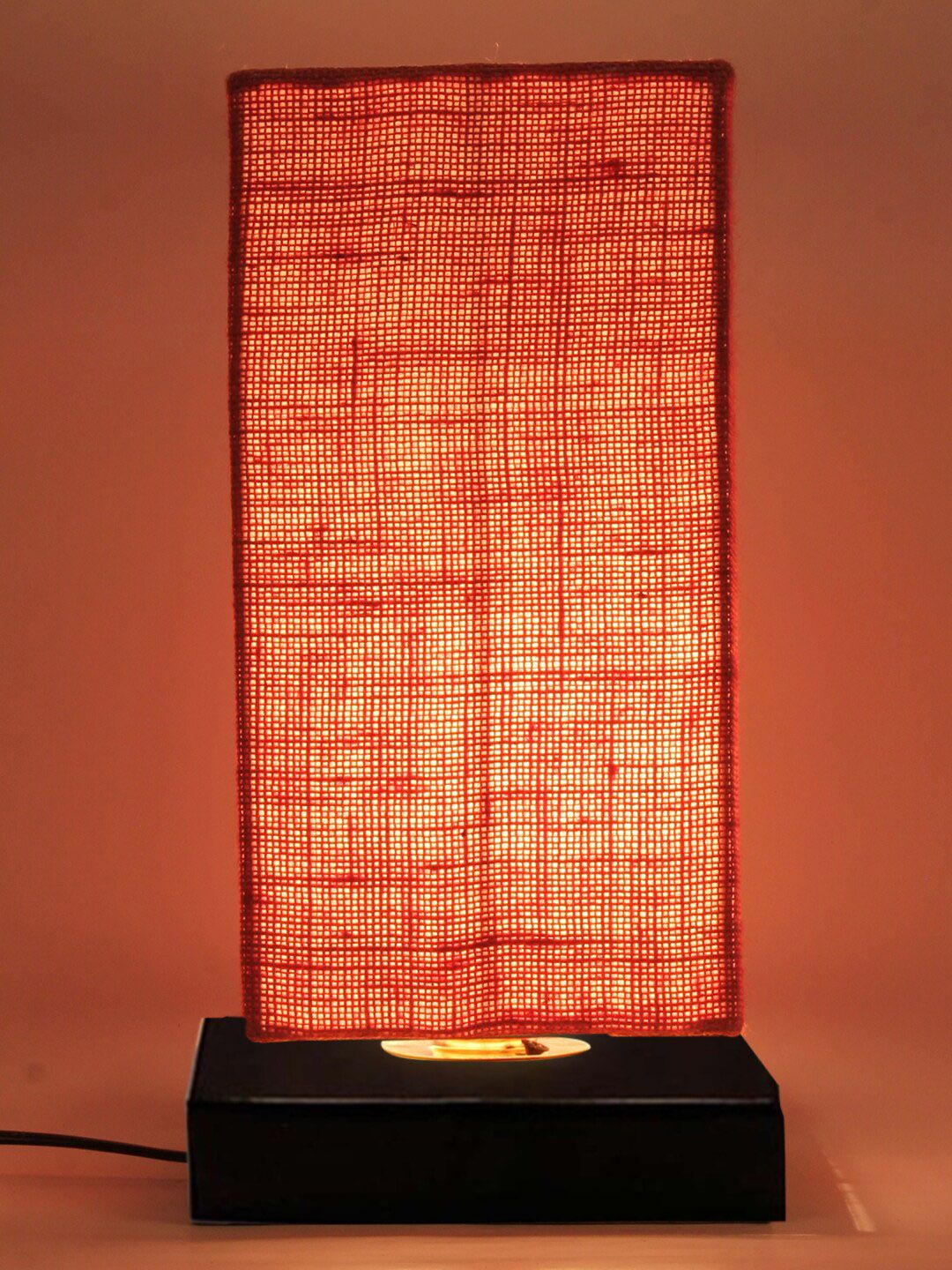 Devansh Pink Rectangle Shaped Cotton Shade Table Lamp Price in India