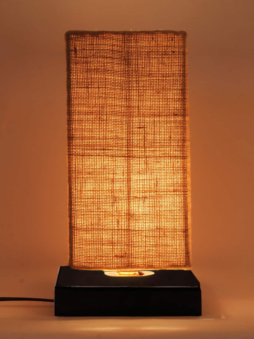 Devansh Beige Solid Jute Shade Table Lamp Price in India