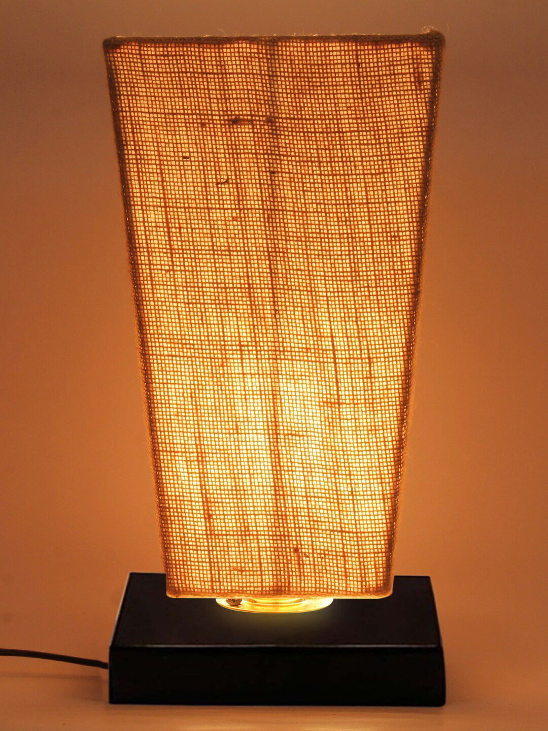 Devansh Beige Pyramid Iron Lamp with Jute shade Price in India