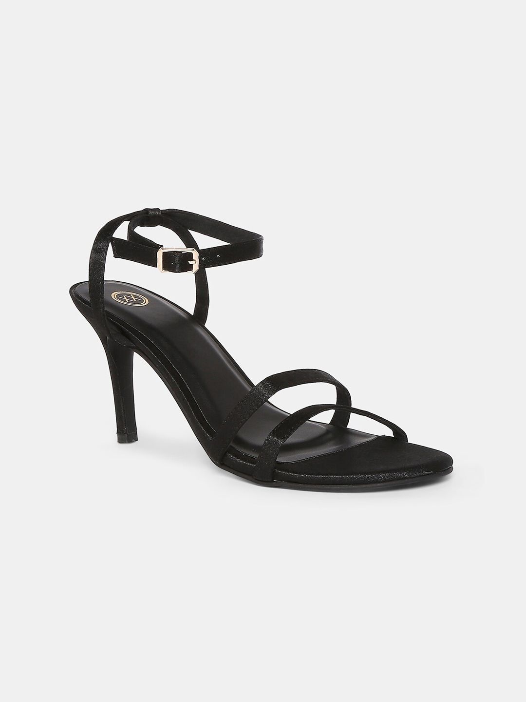 20Dresses Black PU Stiletto Sandals Price in India