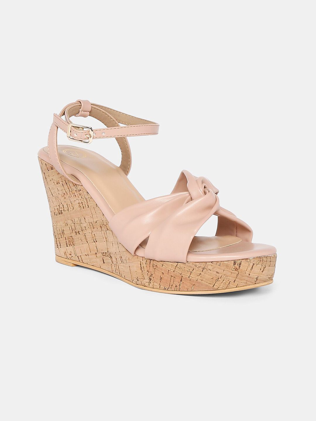 20Dresses Pink PU Party Wedge Sandals with Buckles Price in India