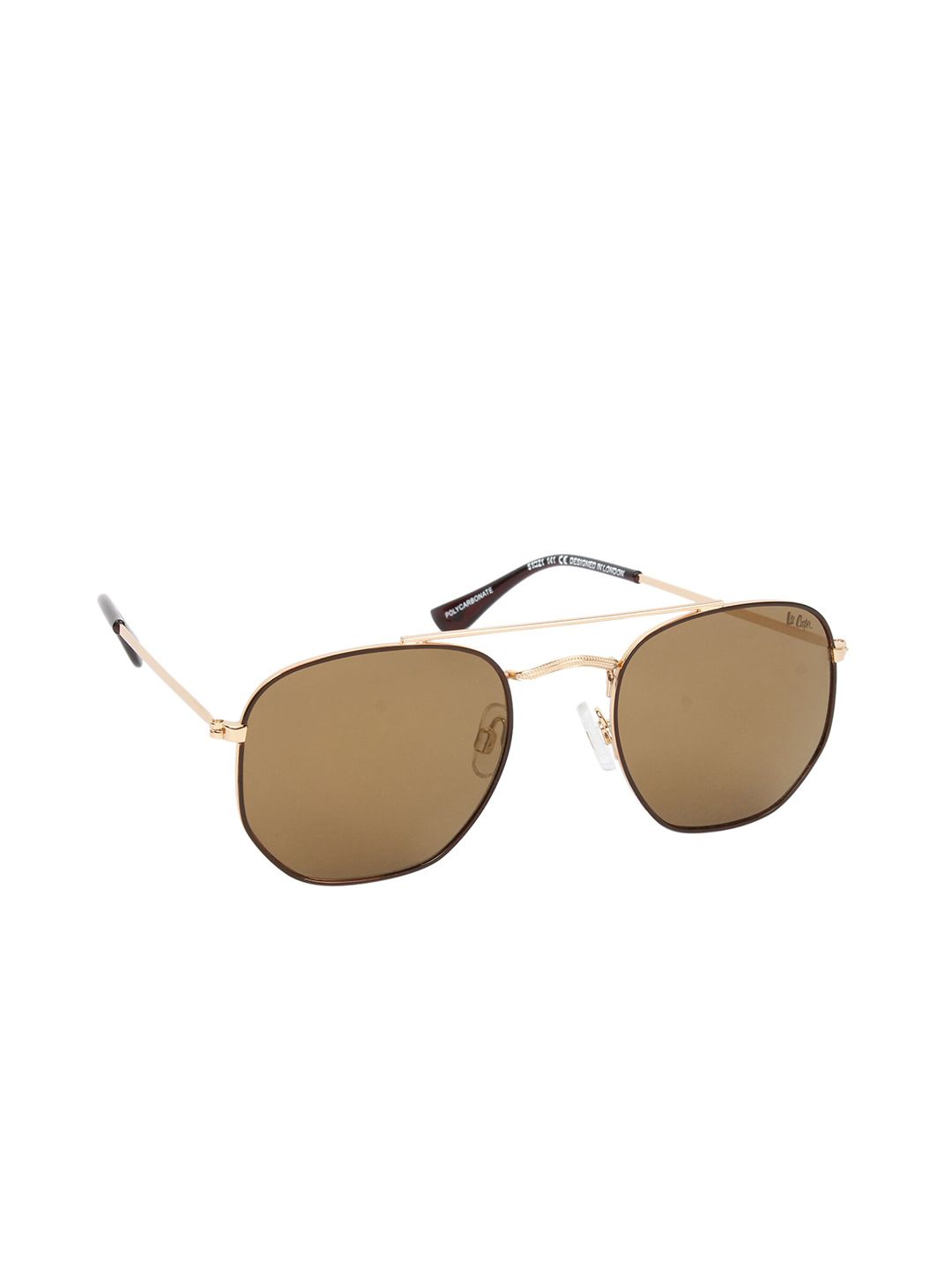 Lee Cooper Unisex Brown Lens & Gold-Toned Round UV Protected Lens Sunglasses Price in India