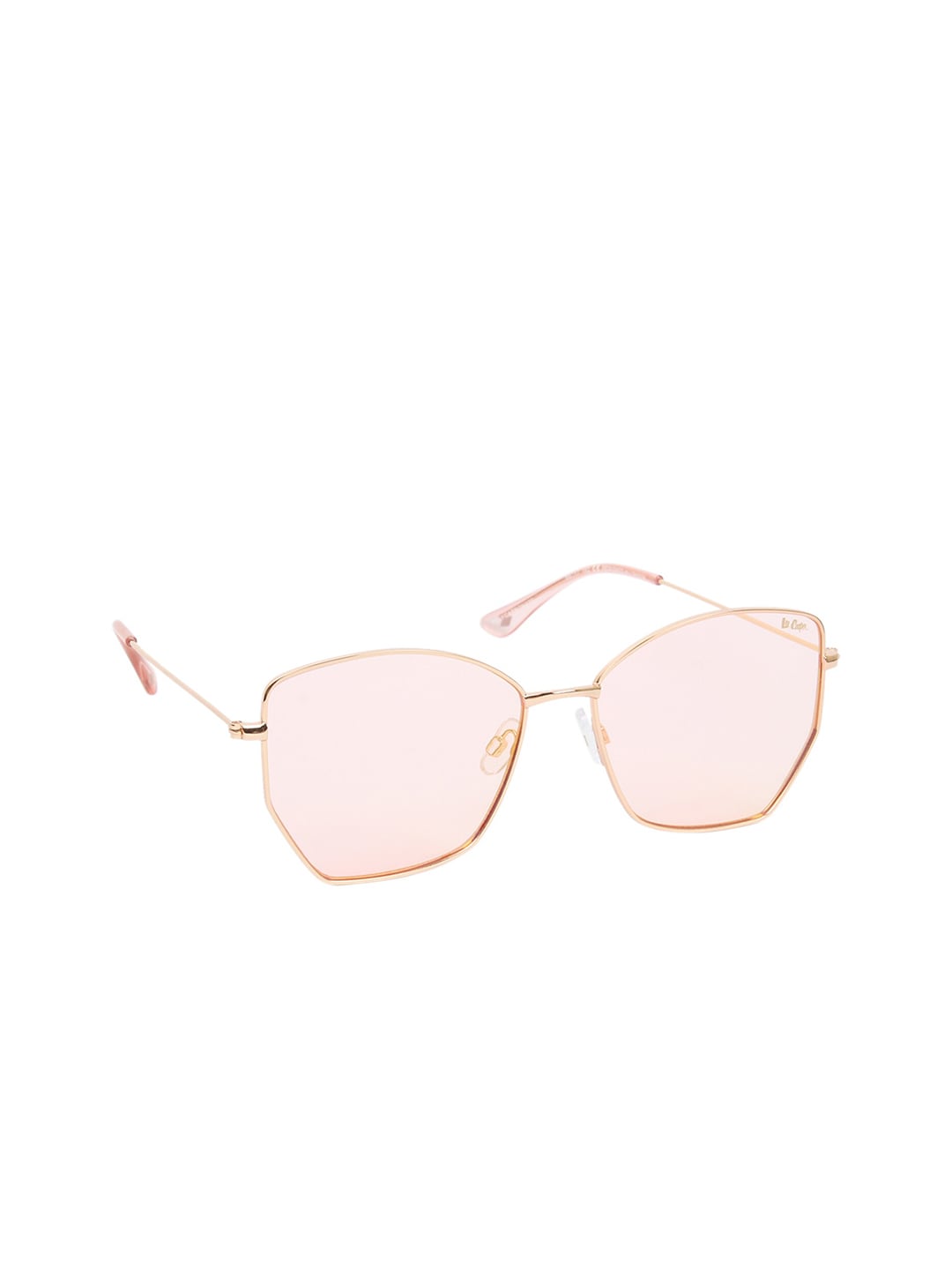 Lee Cooper Women Pink Lens & Gold-Toned Butterfly Sunglasses with UV Protected Lens LC9177 Price in India
