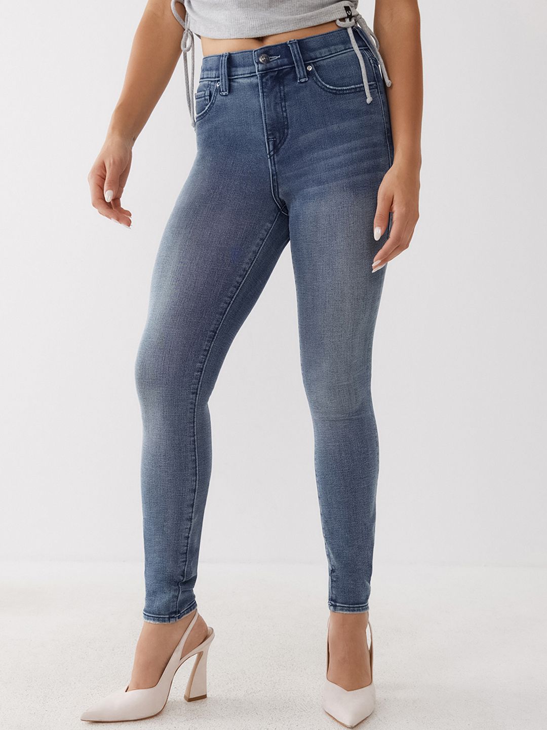 True Religion Women Blue Skinny Fit Heavy Fade Jeans Price in India