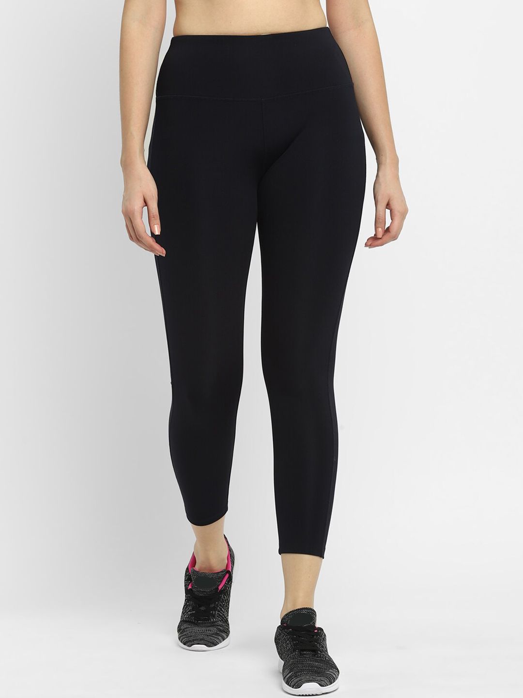 OFF LIMITS Women Navy Blue Solid Rapid Dry Tights Price in India