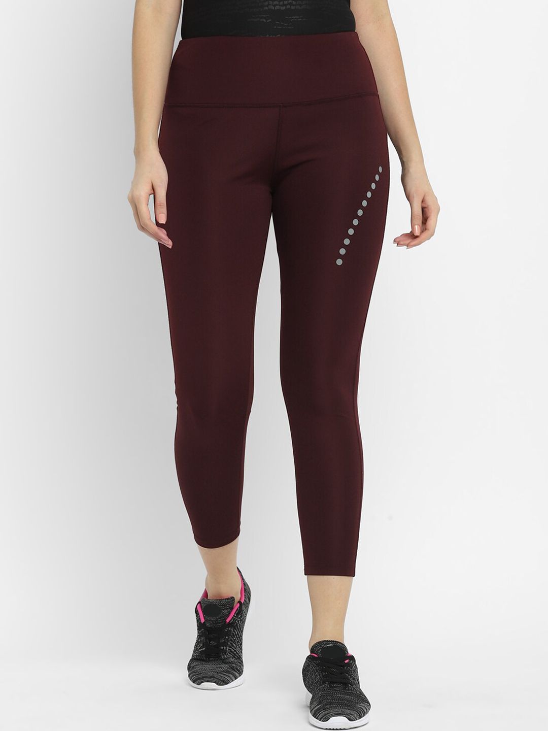 OFF LIMITS Women Maroon Solid Tights Price in India