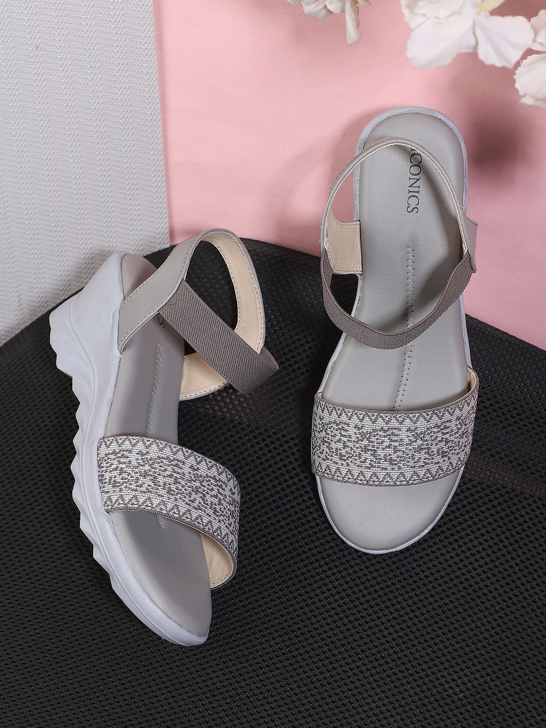 ICONICS Women Grey Wedge Heels Price in India