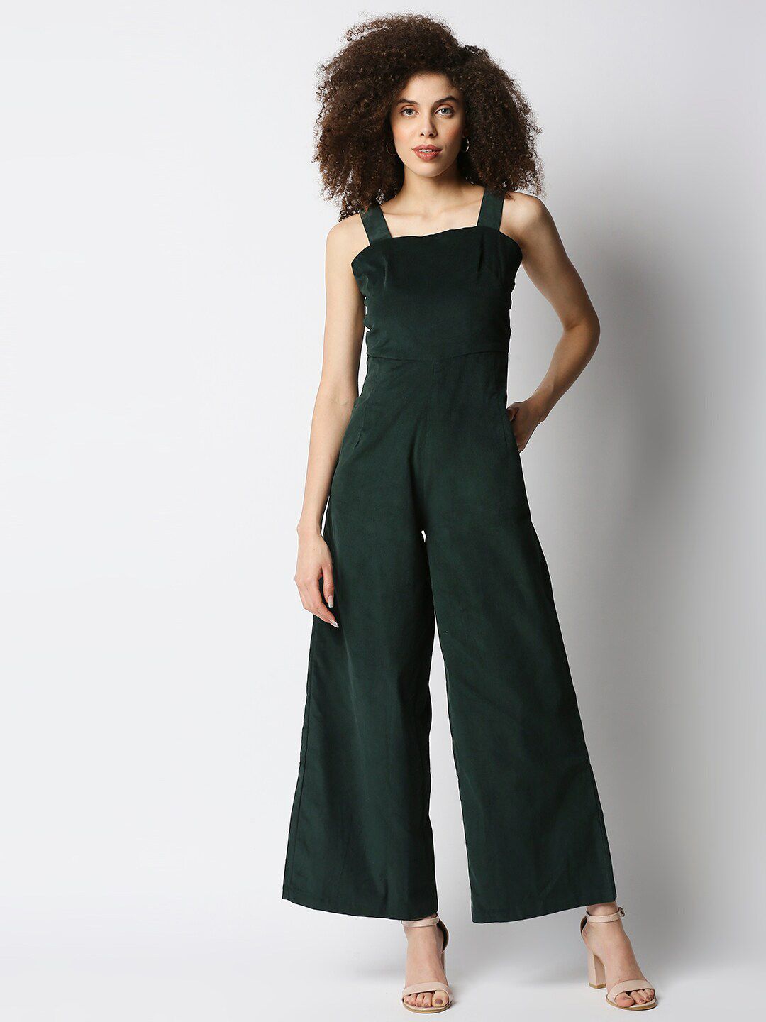 Disrupt Green Solid Basic Jumpsuit Price in India