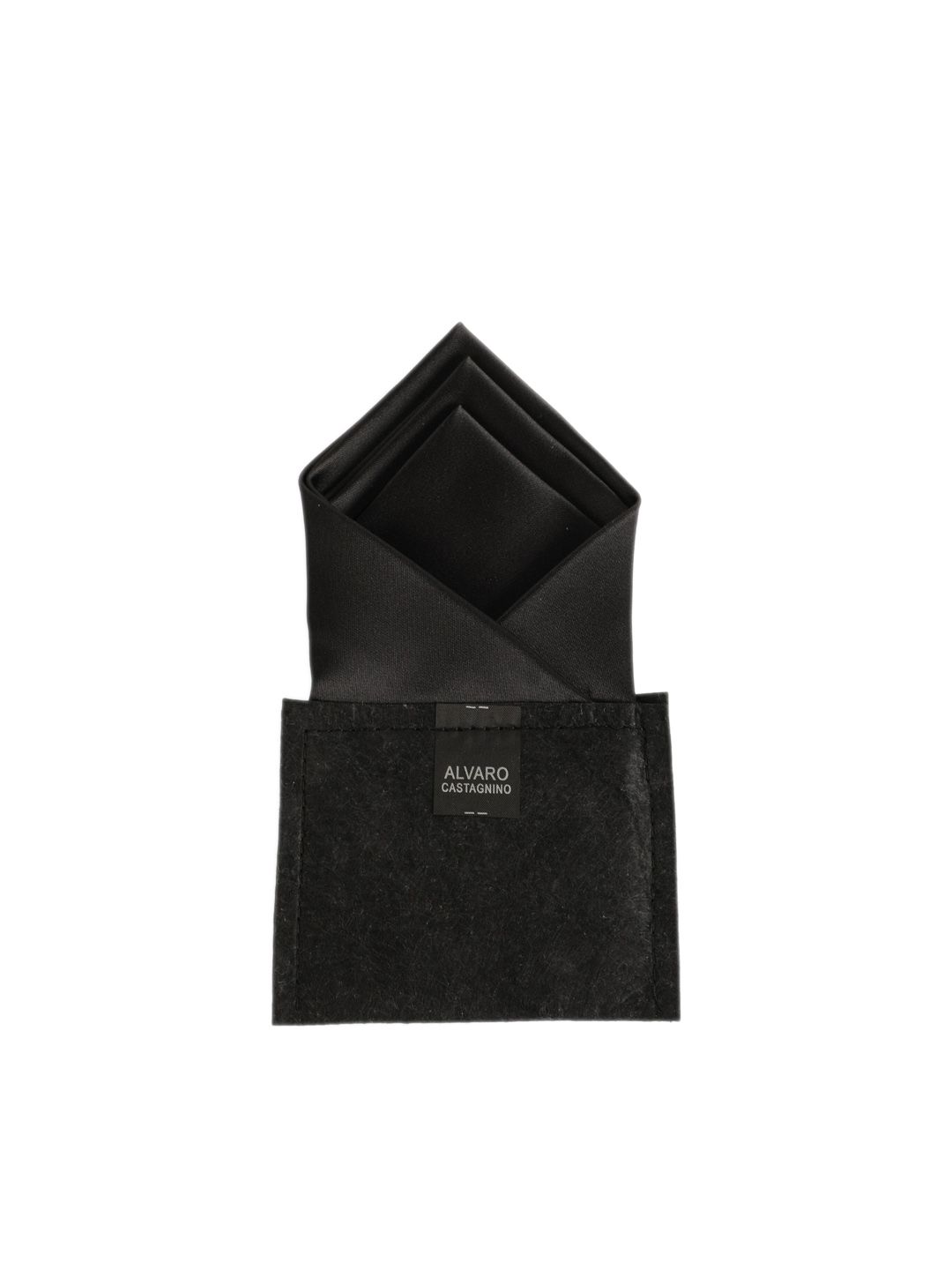 Alvaro Castagnino Men Black Solid Pocket Squares