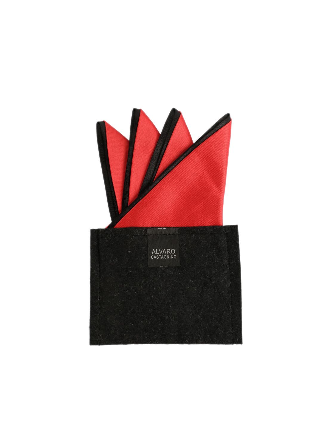 Alvaro Castagnino Men Red Solid Pocket Squares