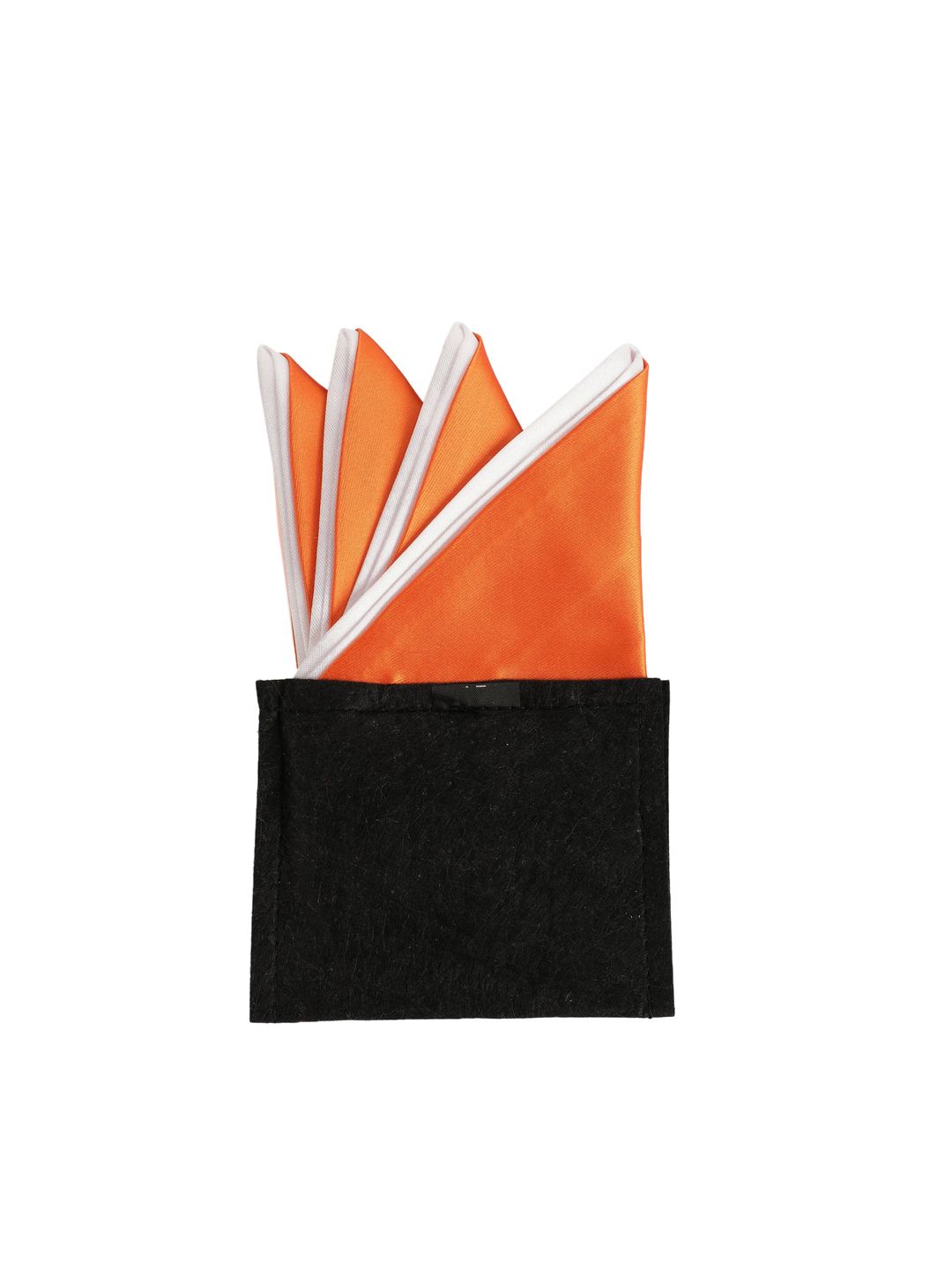 Alvaro Castagnino Men Orange Solid Pocket Squares