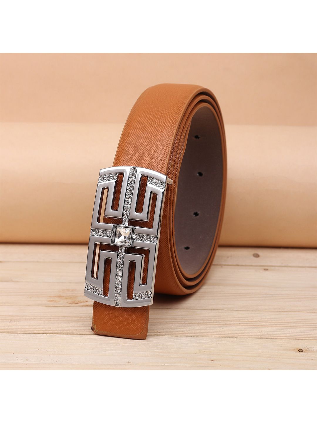 URBAN ALFAMI Women Tan Brown PU Belt Price in India