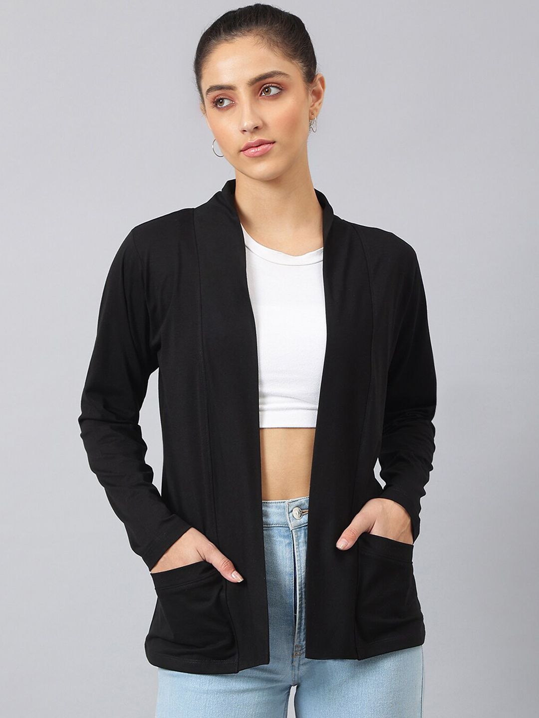 FEMEA Women Black Shrug Price in India