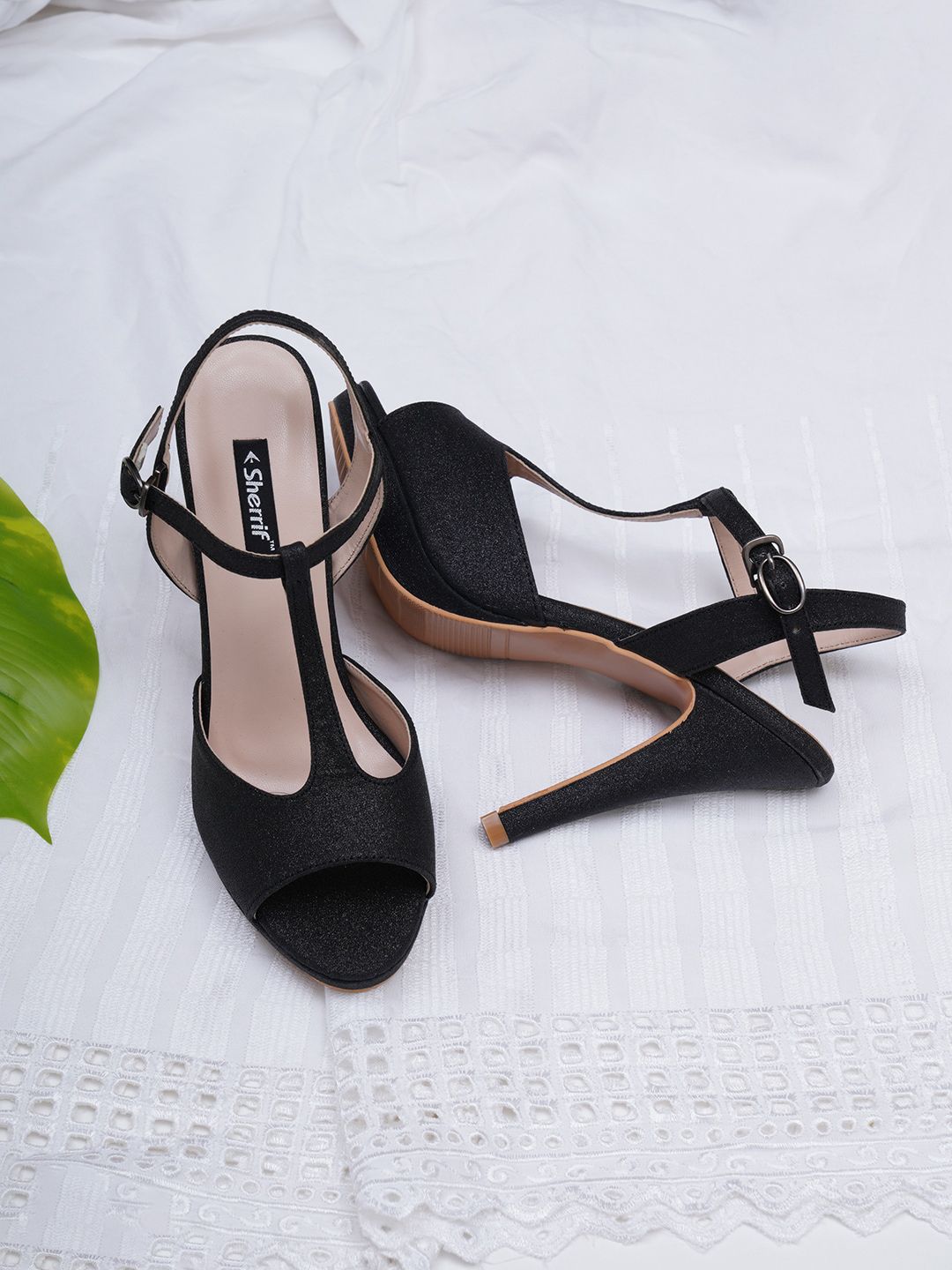 Sherrif Shoes Women Black Party Stiletto Peep Toes Price in India